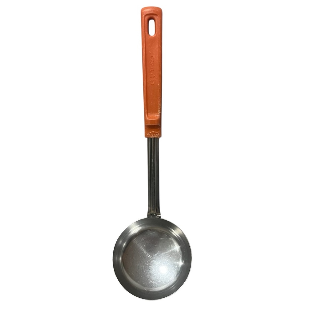 Vollrath Grip N Serve ladel orange Handle 8 Oz 14” Long Stainless Steel